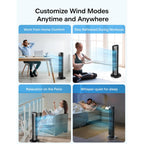 Pelonis 30 Inch Tower Fan For Bedroom, Quiet Oscillating Standing Fan With 3 Speeds, Portable Cooling Fan For Home Office Dorm Room, Auto-Off Timer, Black, Pft28A2Bbb