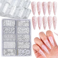 White Lace Nail Foil Transfer Stickers, 10 Rolls Nail Lace Flowers Stickers Design Holographic Nail Foils Transfer Paper Nail Art Decals for Women DIY Acrylic Nails Manicure Wraps Salon Decoration