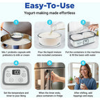 Ultimate Probiotic Yogurt Maker With Adjustable Time & Temperature Control, Make Trillions Of Probiotics For Better Gut Health, Two 1-Quart Containers For Larger Batches, Unlimited Lifetime Warranty