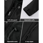 Outdoor Ventures Women'S Lightweight Waterproof Fleece Lined Hooded Softshell Rain Jacket, Warm Windbreaker Long Coat