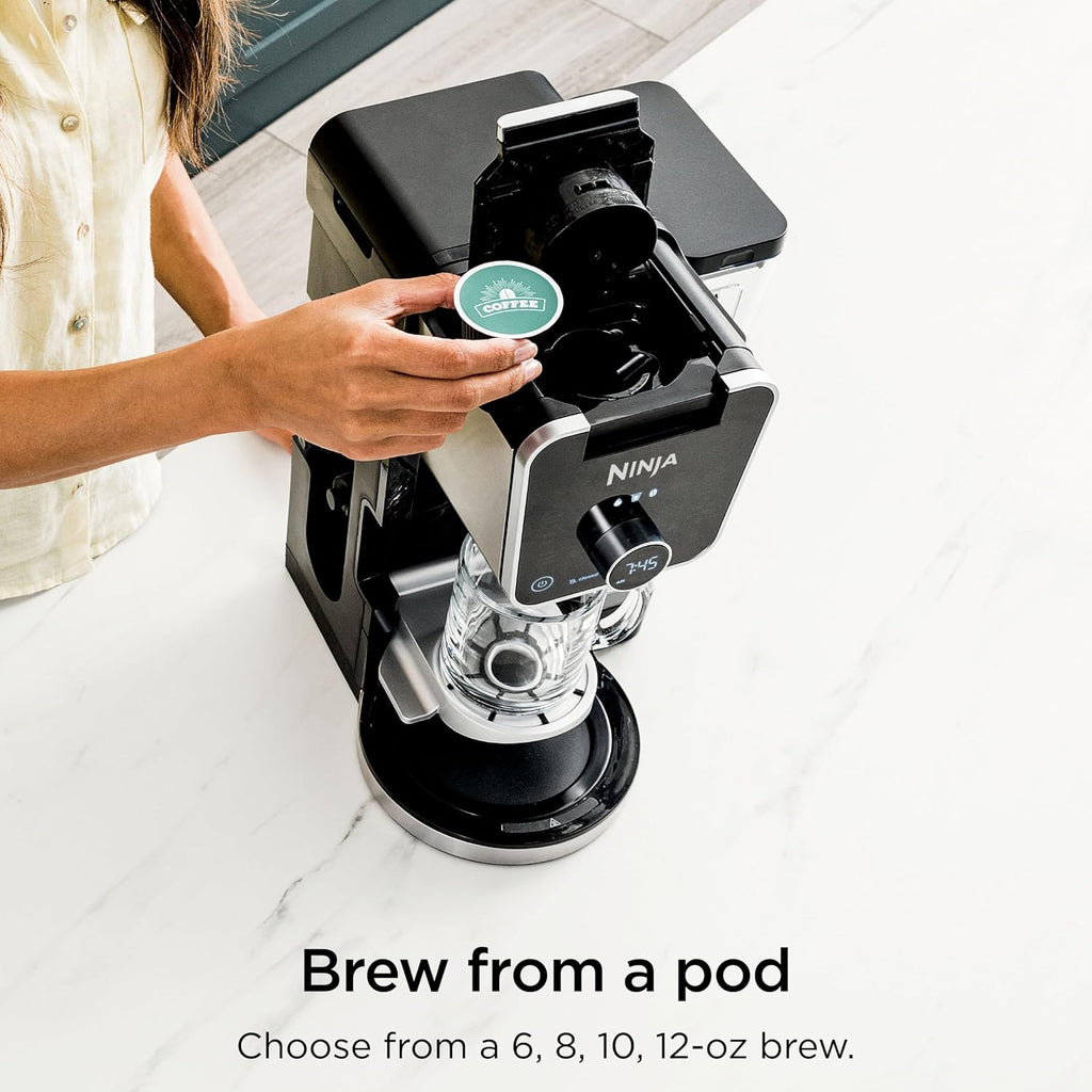 Ninja Specialty Drip Coffee Maker | Dualbrew™ Pro Specialty Coffee Machine W/ Frother, Paper Filter | Brew With Pods & Grounds, K Cups Compatible | 4 Brew Styles, 13 Cup To Pot Sizes | Black, Cfp301