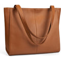 befen Genuine Leather Zipper Tote Bag for Women Work with Laptop Compartment, Women's Leather Shoulder Purse Satchel Handbags