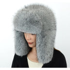 Faux Fur Russian Hat,Furry Warm Winter Trapper Hat with Earmuffs for Men and Women