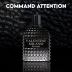 2Pcs Valentine Milano/Invincible Grey Eau De Toilette For Men-Fresh,Romantic Scent Perfume For Men 3.4 Fl Oz Each Mens Cologne For All Skin Daily Used