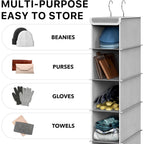 Simple Houseware 10 Shelves Hanging Shoes Organizer Holder For Closet, Grey