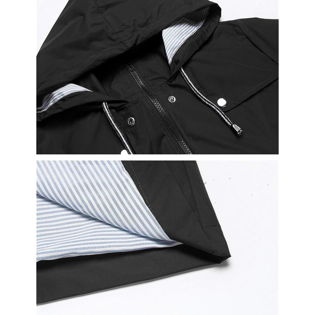 Lomon Raincoat Women Waterproof Long Hooded Trench Coats Lined Windbreaker Travel Jacket S-Xxl