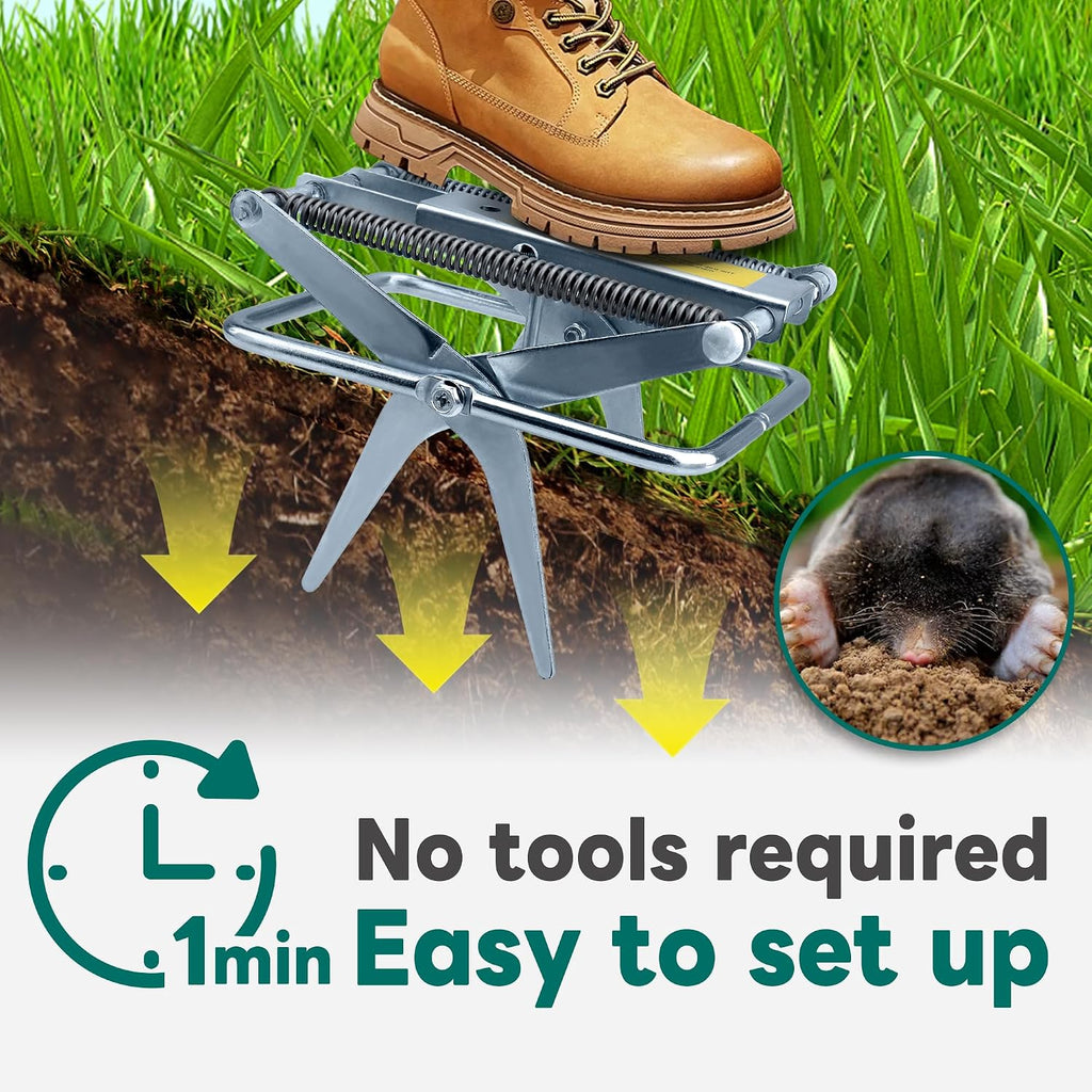 2 Pack Mole Traps,Galvanized Steel Scissor Trap,Reusable Mole Trap Killer,Easy Set Trap For Lawns