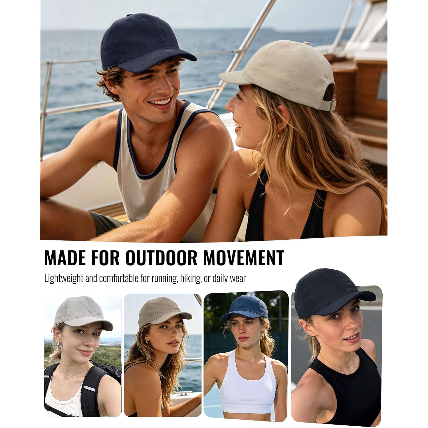 CLAPE Short Bill Baseball Cap Plain Hiphop Dad Hat Cooling Trucker Hat | Cooling, Plain, Hiphop, Dad Hat Rd02-khaki