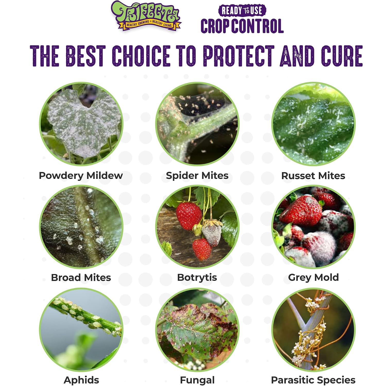 Trifecta Crop Control Ready To Use Maximum Strength Natural Pesticide, Fungicide, Miticide, Insecticide, Help Defeat Spider Mites, Powdery Mildew, Botrytis And Mold On Plants 32 Oz Size