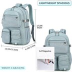 Lohol Water Resistant Backpack With Mulitiple Pockets For School Travel Outdoor College, 15.6 Inch Laptop Daypack For Men And Women (Blue)