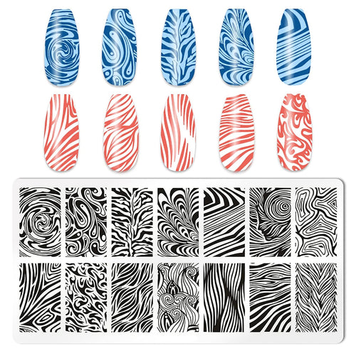 5Pcs Nail Stamping Plates Leopard Print Nail Stamps Nail Art Stamping Plates Nail Stencils Nail Plate Template Nail Art Stamping Kit Nails Accessories with 1 Nail Stamper, 1 Scraper