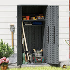 Heavy Duty Tall Storage Cabinet Outdoor Weatherproof, 28 Cuft Garage Storage Cabinet With 4 Adjustable Shelves, Lockable Kitchen Pantry Closer Organizer, 31Wx23Lx66H, Sage Grey