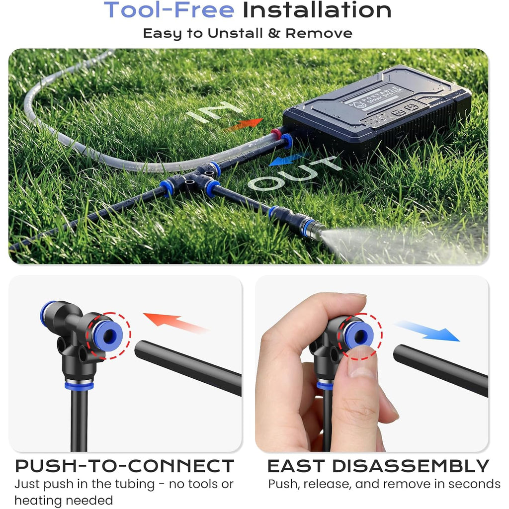 Portable 4 Gallon Misting System With 15000Mah Rechargeable Pump, 33Ft Hose – Powerful Outdoor Water Bucket Misters For Outside Patio Cooling, Backyard, Canopy, Camping, Umbrella, Sports, Greenhouse