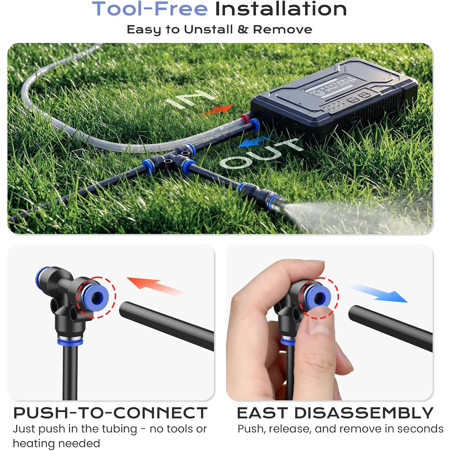 Portable 4 Gallon Misting System With 15000Mah Rechargeable Pump, 33Ft Hose – Powerful Outdoor Water Bucket Misters For Outside Patio Cooling, Backyard, Canopy, Camping, Umbrella, Sports, Greenhouse