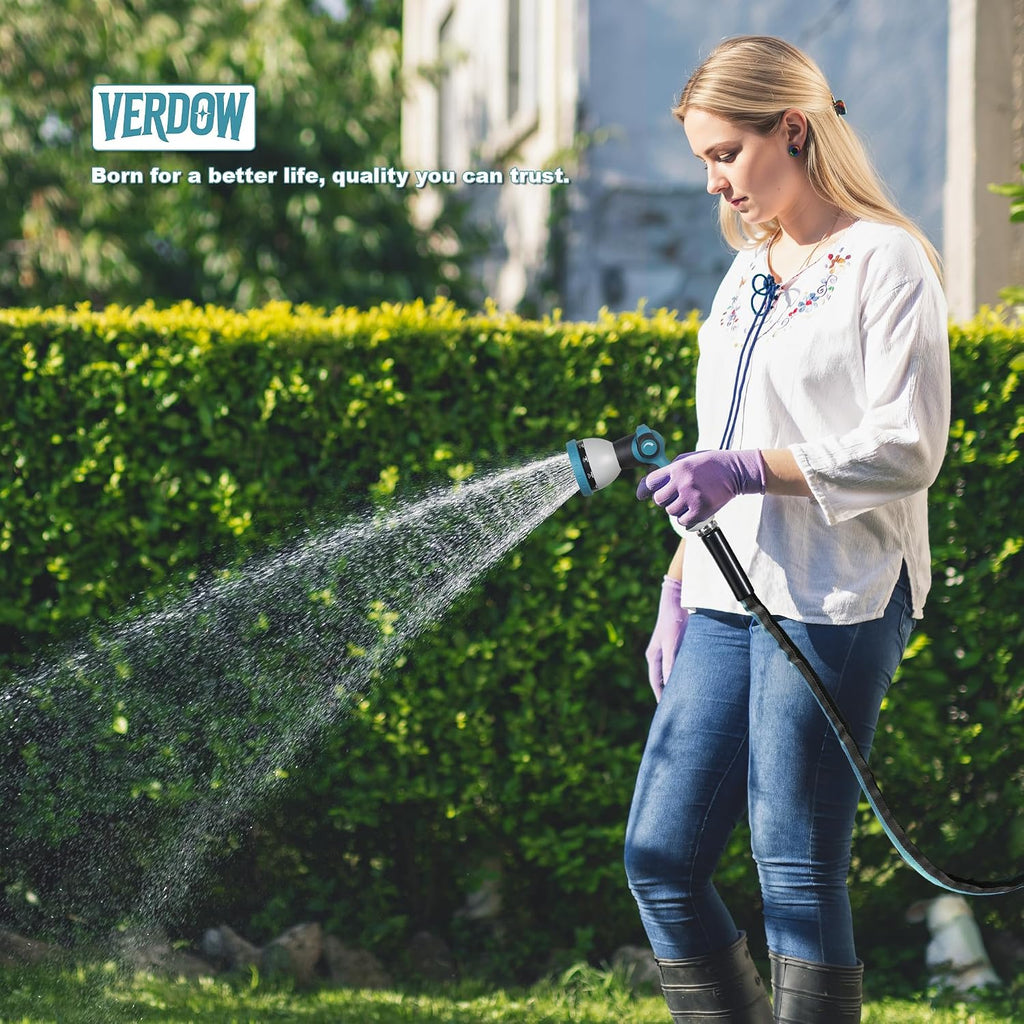 Garden Hose Water Hose – 100Ft Lightweight Flexible Outdoor Hose, Kink-Free, Weather Resistant, 3/4” Metal Fittings, 10-Function Spray Nozzle For Yard Car Wash