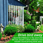 [492Ft] Effective Birds Scare Ribbon, Reflective Flash Reflectors To Keep Pigeons, Hawks, Woodpeckers, Geeses Away From Trees Plants Crops