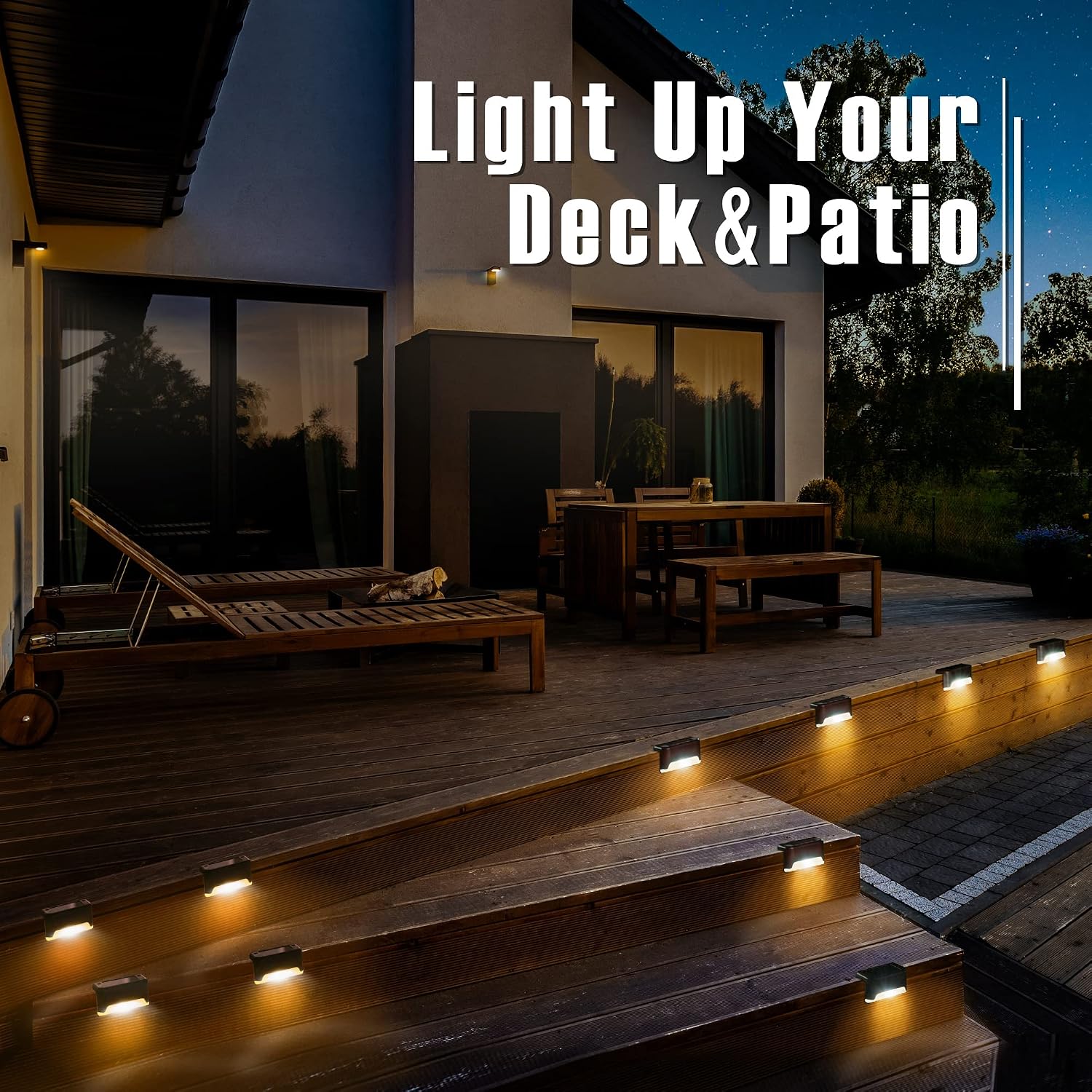 Gigalumi Led Solar Deck Lights, 16 Pack，Waterproof, Warm White | Gigalumi Led Solar Deck Lights, 16 Pack，Waterproof, Warm White