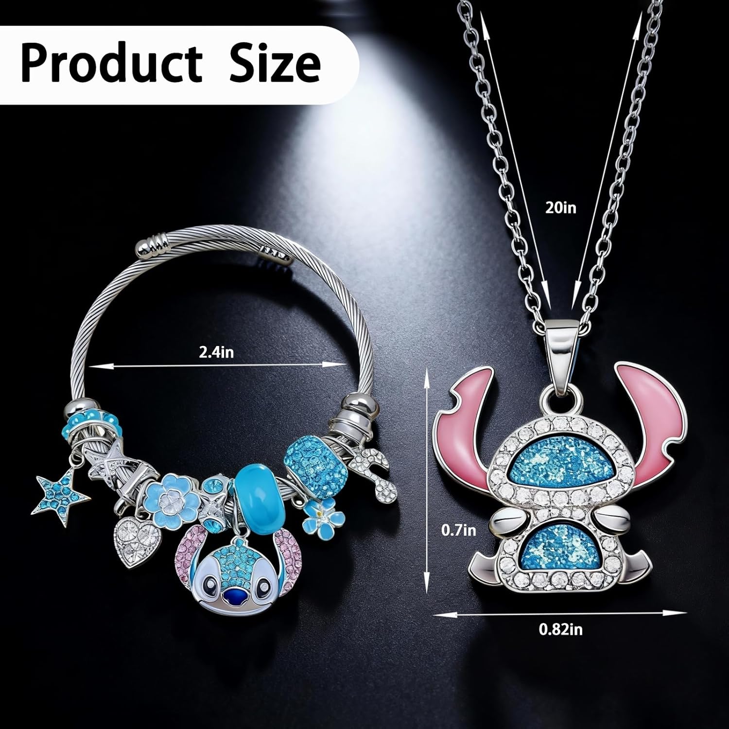 Cute Necklace Bangle Set for Women Gifts Trendy Stuff Jewelry Gifts For Women Sister Niece Daughter Granddaughter