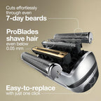 Braun Shaver Head Replacement Part 94M Silver, Compatible with Series 9 Pro and Series 9 Electric Razors for Men