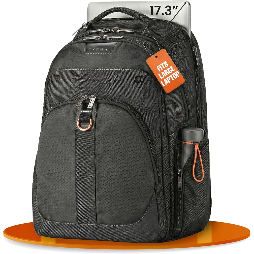 Everki Atlas Business 32L Laptop Backpack – Travel-Friendly Business & Office, Professional Backpack For Men & Women, Durable Computer Bag With Adjustable Padded Compartment, Fits 13"-17.3", Black