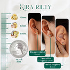 14k Solid Gold Knot Stud Earrings for Women - 14 Carat Small Ball Knots Studs - Nickel Free Earring - Pushback - Hypoallergenic - Elegant Jewelry Gifts for Her, Bridal, Anniversary, Your Wife