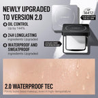 Carslan 2.0 Black Magnet Soft Focus Powder, Waterproof Translucent Pressed Setting Powder, 24H Longlasting Talc-Free Face Powder, Oil Control Compact Makeup,02 Translucent For Oily Skin, 0.28Oz
