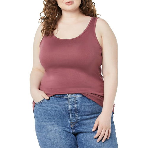 Amazon Essentials Women'S Plus Size Slim Fit Scoop Neck Tank Top, Multipacks
