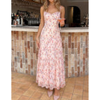 Zesica Women'S Summer Floral Sleeveless Maxi Dress 2026 Boho Mesh Spaghetti Strap Flowy Beach Wedding Guest Long Dresses