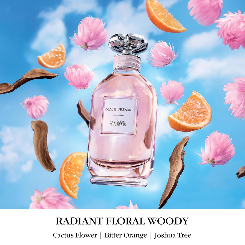 Coach Dreams Eau de Parfum - Women's Fragrance - Radiant Floral Woody - With notes of Juicy Pear, Cactus Flower & Joshua Tree
