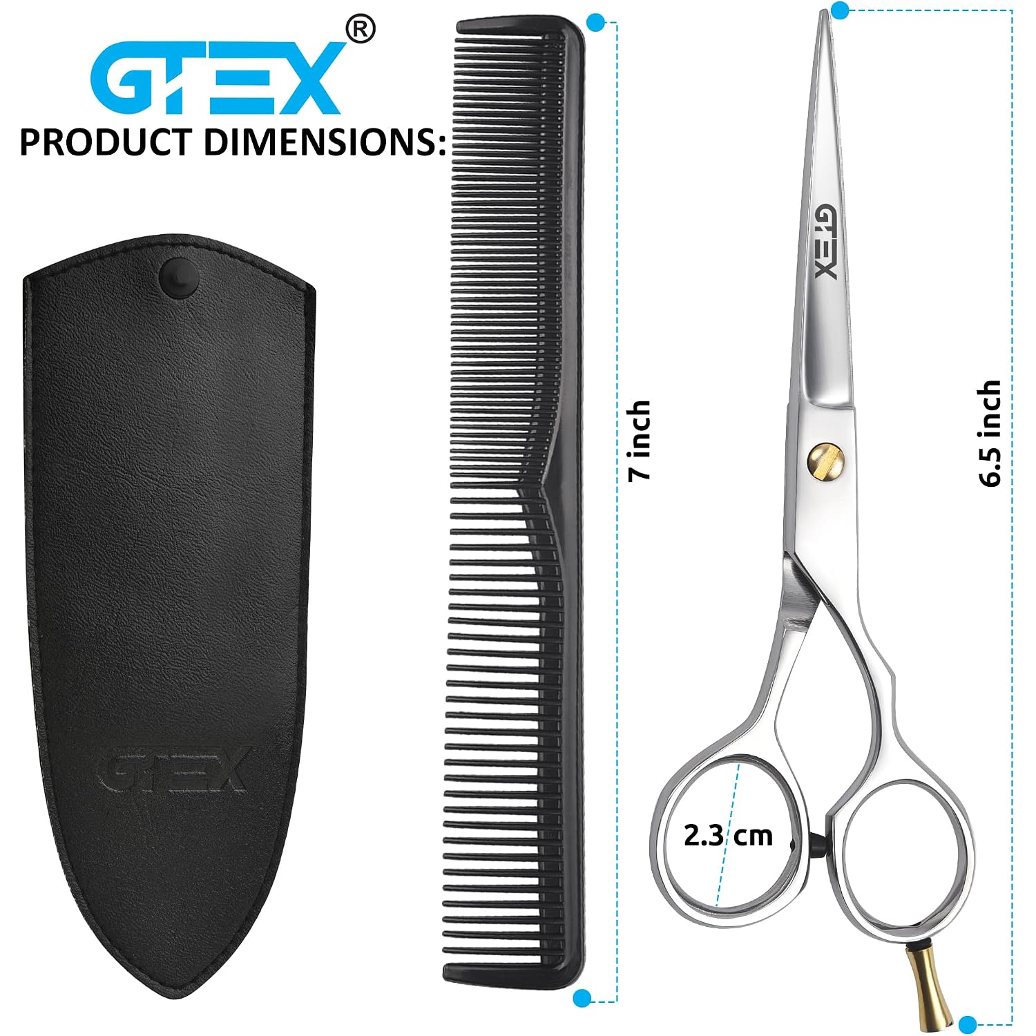 Hair Scissors, 6.5 Inch Professional Hair Cutting Scissors For Women Men Adults - Barber Scissors Hair Shears - Super Sharp Haircut Scissors - Tijeras De Peluqueria Profesional
