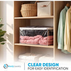 Handy Laundry Comforter Storage Bag – Large 90L Clear Zippered Organizer For Blankets, Bedding, Clothes & Pillows, Durable Plastic Storage For Closet, Moving, Under Bed – Dust & Moisture Protection