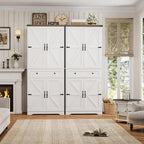 Hostack 71" Kitchen Pantry Storage Cabinet, Farmhouse Pantry Cabinet, White | Tall Kitchen Storage Cabinet With Wide Drawer, Freestanding Food Pantry With Doors & Shelves For Dining Room, Living Room