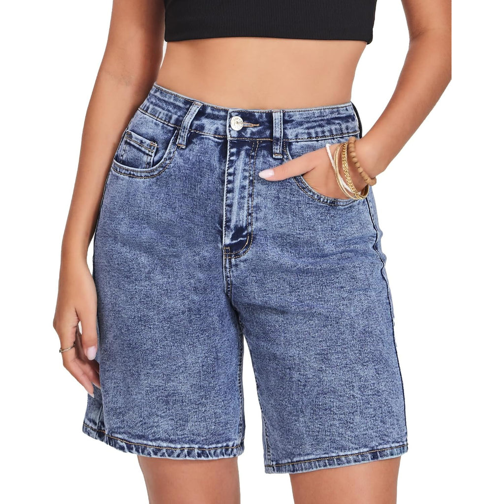 Bermuda Shorts for Women High Waisted Jorts Jean Shorts Womens Trendy Outfits Casual Summer Stretchy Denim Shorts