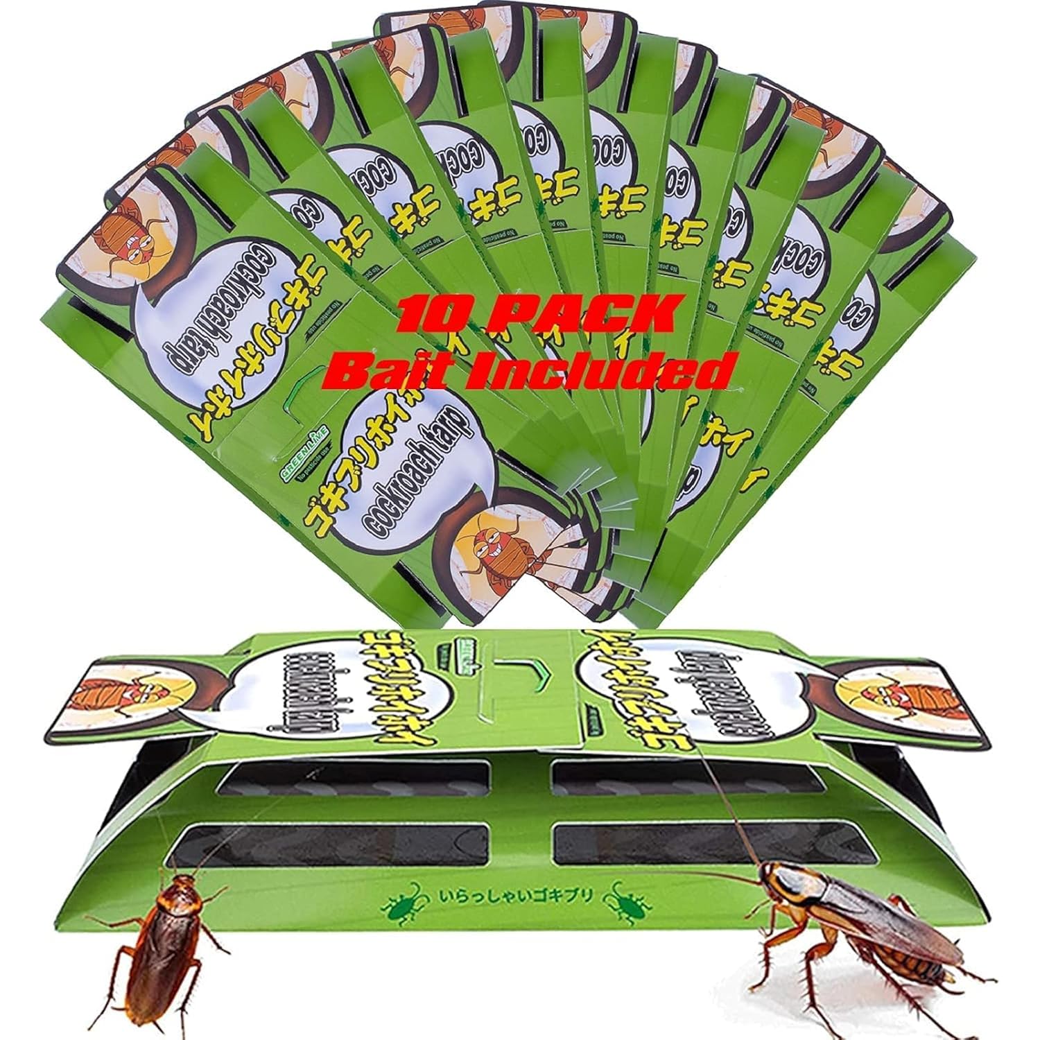 Cockroach Traps,Roach Traps,Cockroach Bait,Roach Motel,Child & Pet Friendly (10 Pack)