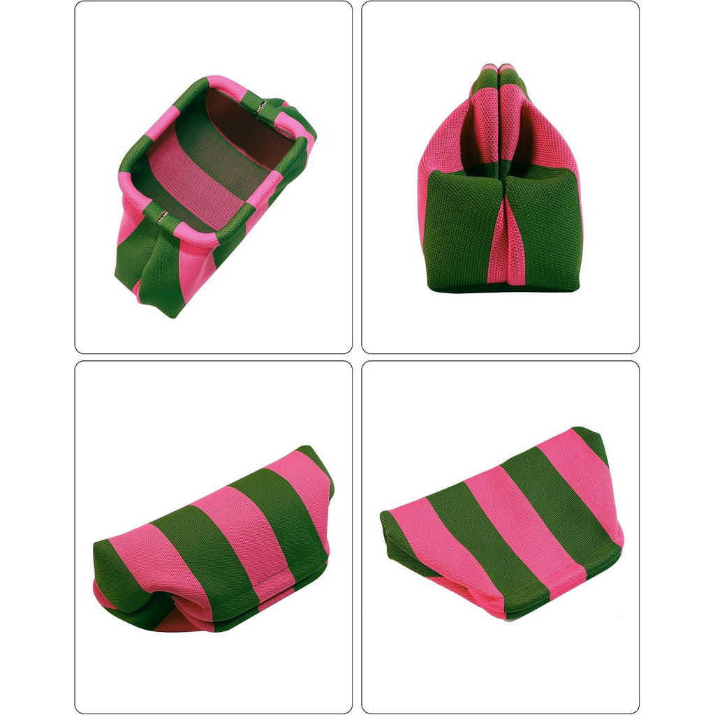 Woven Clutch Purses For Woman,Summer Beach Purse For Vacation, Woven Striped Dumpling Bag,Crochet Evening Handbag