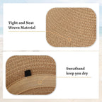 Oweisong Sun Visor Hat for Women Summer Straw Beach Hats Packable Wide Brim Hat with Ponytail Hole Beach Essentials