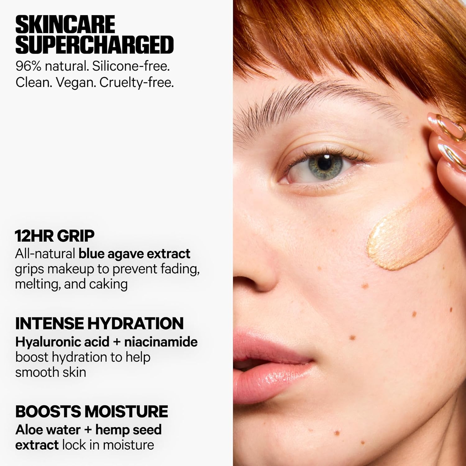 Milk Makeup Hydro Grip + Glow Primer with Hyaluronic Acid – Illuminating Face Primer Grips Makeup for Up to 12 Hours – Silicone-Free, Hydrating Formula with Radiant, Golden Finish – 1 oz