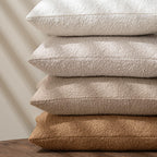 Miulee 20X20 Inch Decorative Pillow Covers For Couch Bed Set Of 2 Textured Boucle Neutral Throw Pillow Covers Natural Beige Ivory Accent Solid Pillowcases Sofa Living Room Home Decor