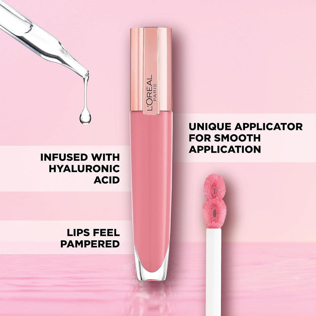 L'Oreal Paris Glow Paradise Hydrating Tinted Lip Balm-in-Gloss with Pomegranate Extract & Hyaluronic Acid, Ultra-Gentle, Non-Sticky Formula, Porcelain Petal, 0.23 fl oz