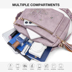 KITEVIUN Crossbody Bags for Women Trendy Leather Crossbody Purse Shoulder Handbags Butterfly Design