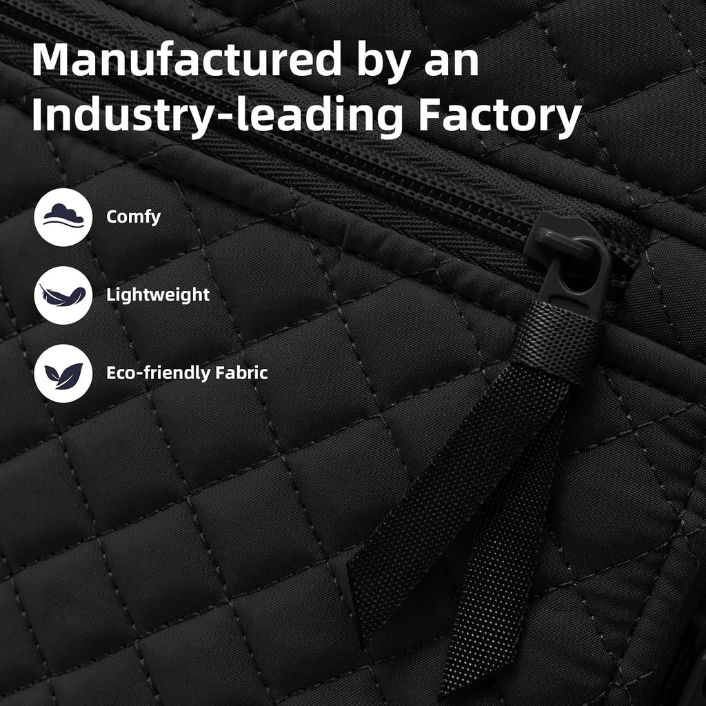 Backpack For Women,College Backpack,Quilted Casual Daypack,Waterproof Bookbag For 15.6Inch Laptop (Black)