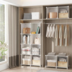 Awtatos Cube Storage Organizer, Storage Cubes Shelves Bookshelf, 6 Cube Closet Organizers And Storage, Diy Stackable Plastic Clothes Organizer Shelving For Bedroom, Home, White