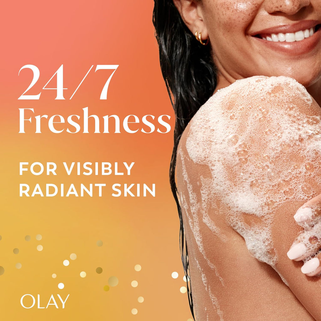 Olay Body Wash For Women, 24/7 Skin-Loving Freshness, Miami Mocktails, Plant Based Cleansers, Vitamin B3 & Antioxidant Blend, For All Skin Types, Mango Tango With Mango & Hibiscus Scent, 22 Fl Oz
