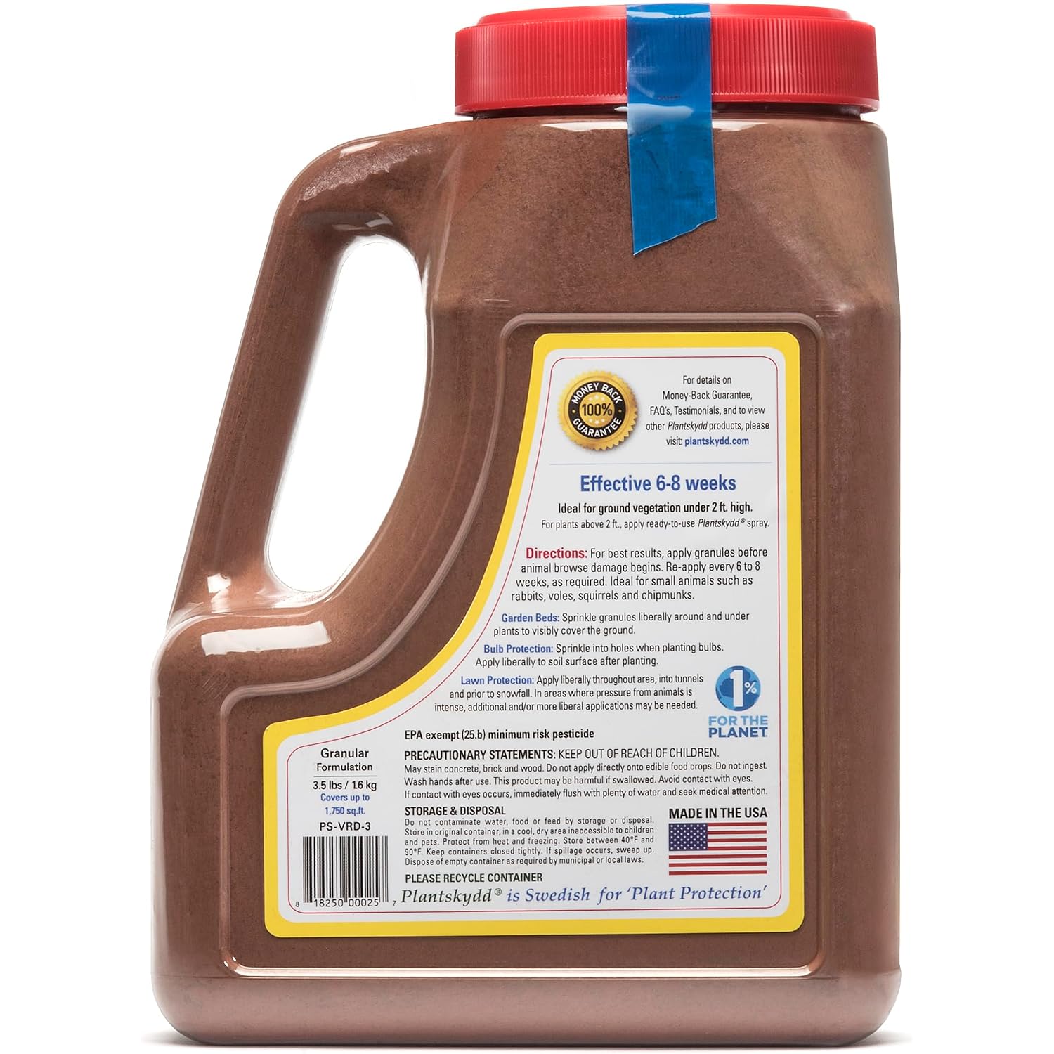 Plantskydd Animal Repellent For Deer, Rabbit, Voles, Blood Meal, 3Lb Jug | Long-Lasting Year-Round Protection For Gardens, Shrubs, Flowers - Also Repels Elk, Moose, Squirrels, Chipmunks, Ps-Vrd-3