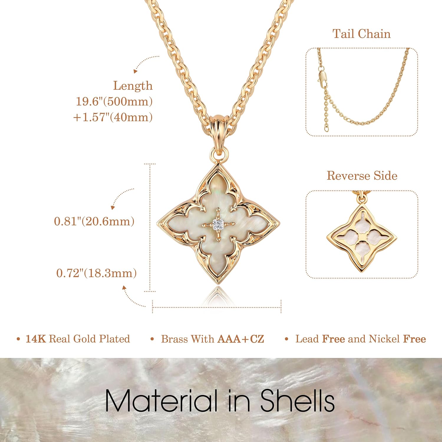 Fettero Gold Clover Necklace for Women Dainty 14K Gold Plated CZ Pendant Necklace Adjustable Chain Choker Charm Colorful Clover Pendant Lucky Necklaces for Women Jewelry