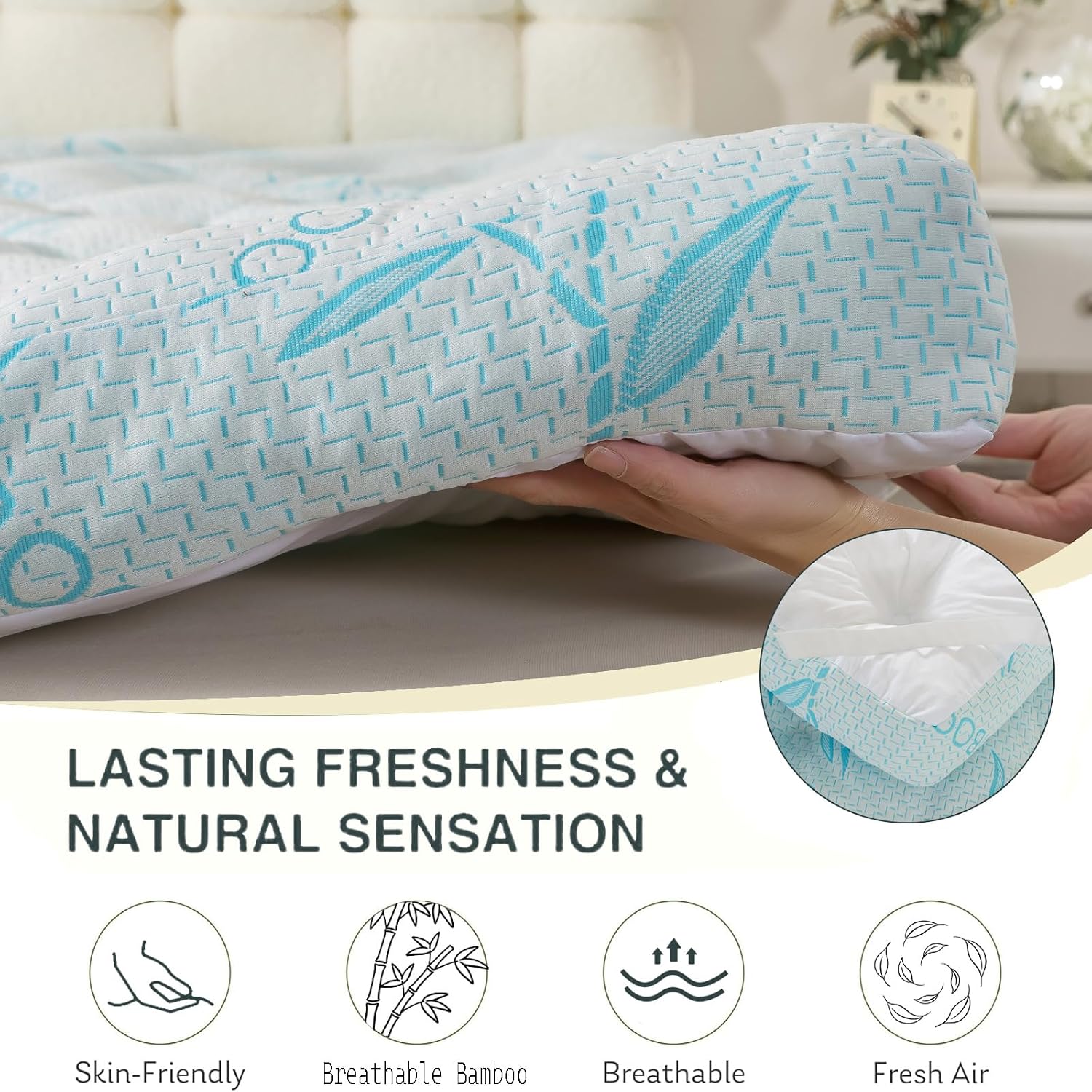 Shouren 5 Inch Mattress Topper Full Size, 2100 Gsm Pillow Top