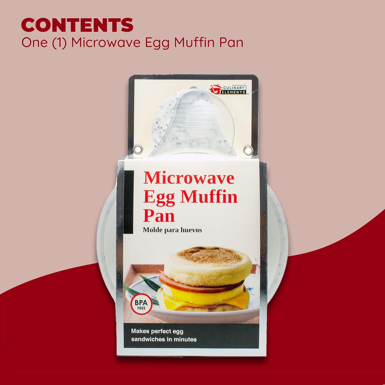 Microwave Egg Muffin Pan – Quick 1-Minute Breakfast Sandwich Maker, Non-Stick, Bpa-Free