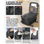 Wonhox Vacuum Seal Backpack For Travel With Air Pump Compression Vacpack Carry On Flight Approved Daypack Laptop Space Saver Bags Storage With Vacuum System 18X14X8 Inches Travel Bag Women Men Black