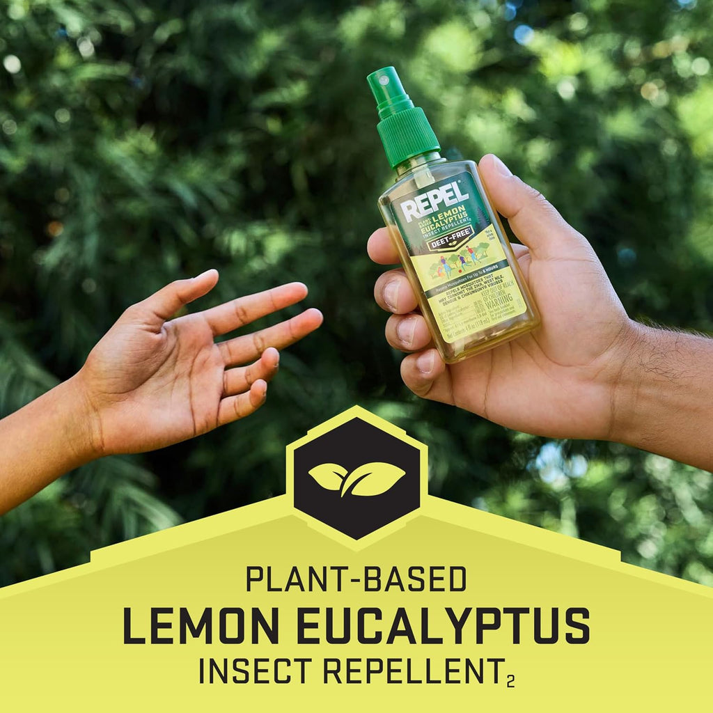 Repel Plant-Based Lemon Eucalyptus Mosquito And Insect Repellent, 4 Ounces, Deet-Free Bug Spray Insect Repellent Repels Mosquitoes For 6 Hours With Plant-Based Ingredients, 4 Pack