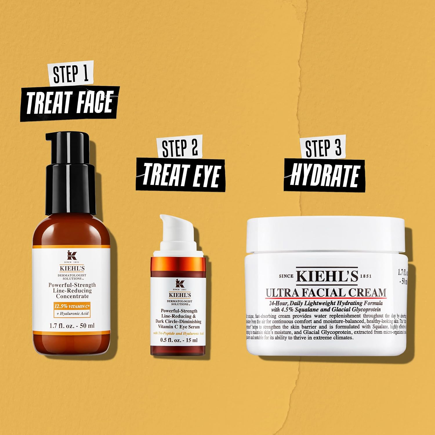 Kiehl'S Powerful-Strength 10% Vitamin C Eye Serum, Line-Reducing & Dark Circle Diminishing Eye Cream, Smooths & Hydrates Undereye, For Puffiness & Lines, With Hyaluronic Acid & Tri-Peptide - 0.5 Fl Oz